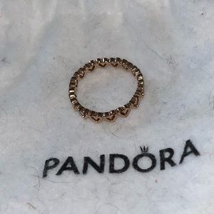 NWT Pandora Freehand Heart Ring Rose Gold